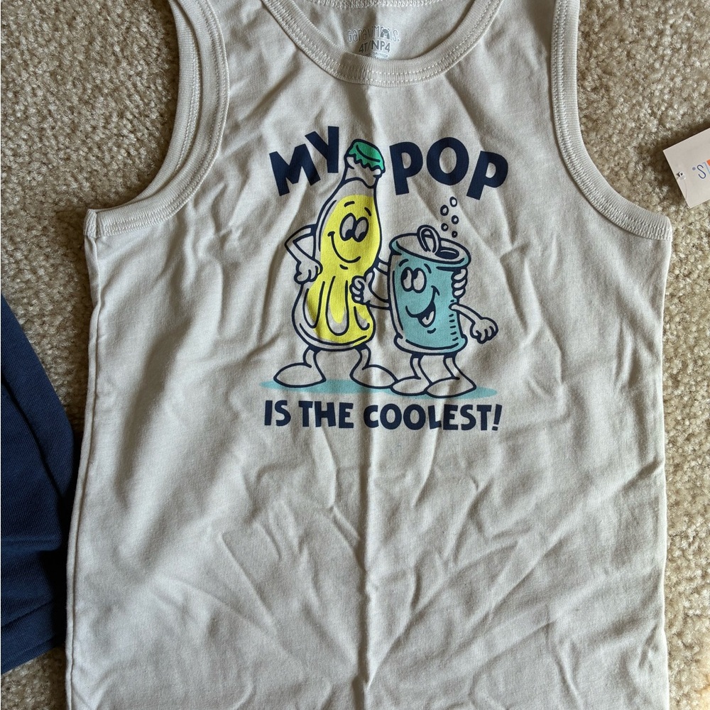 New 3-Pack Boys Summer Tank Tops & Navy Shorts - Shark, Van, Pop Graphics (4T) - Picture 3 of 6